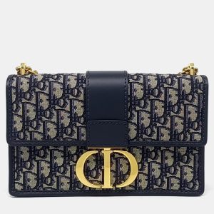 Dior Navy Blue Calf Leather Fabric Oblique 30 Montaigne Bag, Handbags - Luxury Closet catalog