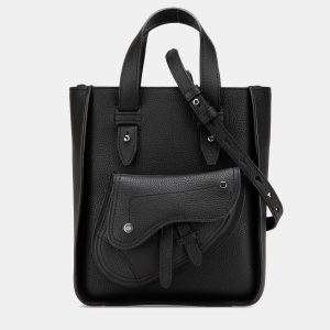 Dior Black Mini Grained Calfskin Saddle Tote, Satchels - Luxury Closet catalog