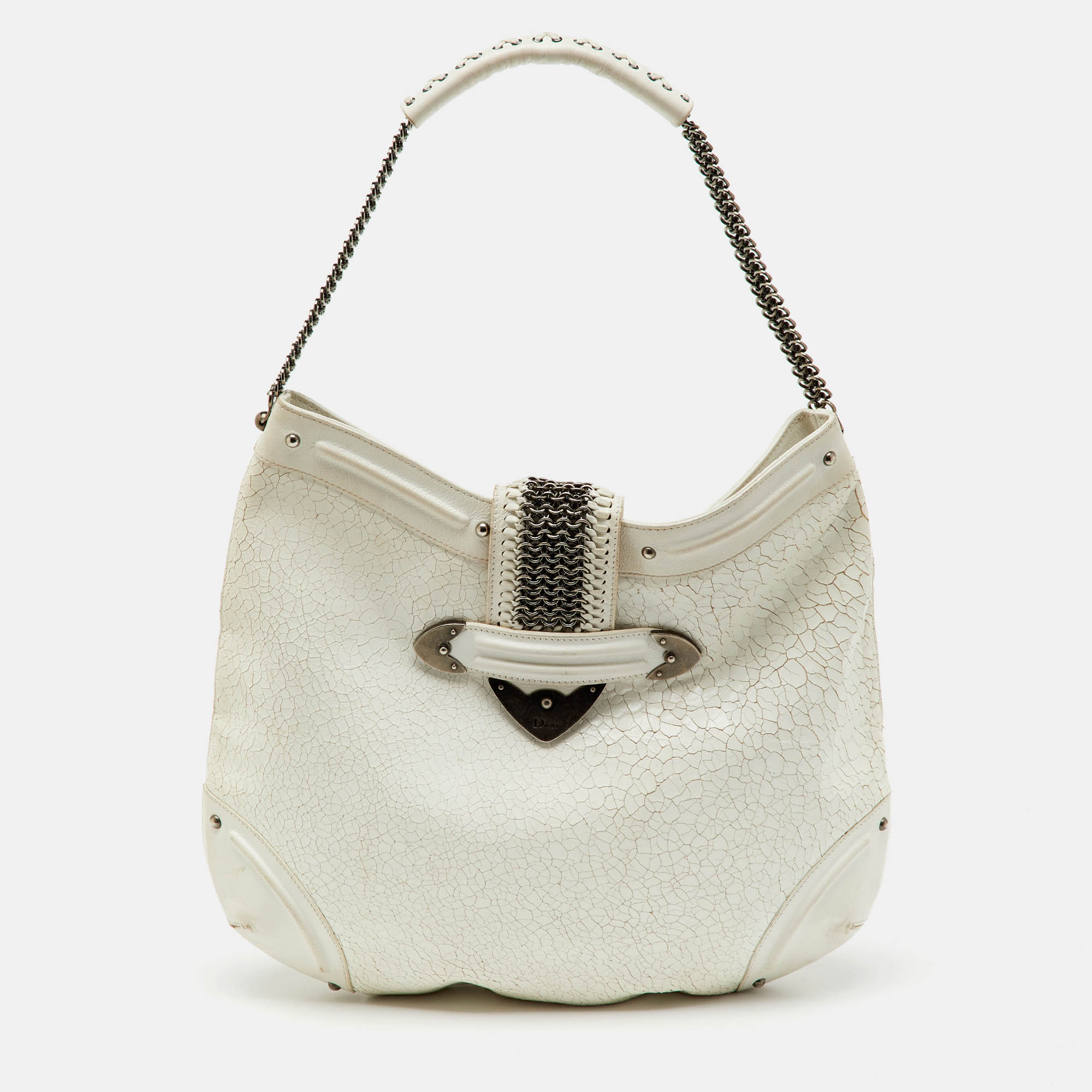 Dior White Crackle Leather Jeanne Hobo, Shoulder Bags - Luxury Closet catalog