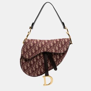 Dior Red Oblique Canvas Saddle Bag, Shoulder Bags - Luxury Closet catalog