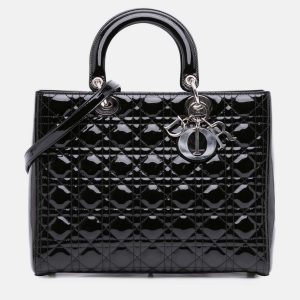 Dior Black Large Patent Cannage Lady Dior, Satchels - Luxury Closet catalog