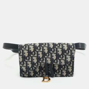 Dior Navy Blue Oblique Canvas and Leather Saddle Pouch Belt Bag, Handbags - Luxury Closet catalog
