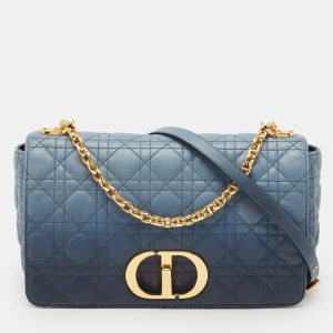 Dior Ombre Blue Cannage Leather Large Caro Shoulder Bag, Shoulder Bags - Luxury Closet catalog