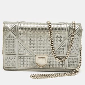 Dior Silver Microcannage Patent Leather Diorama Wallet on Chain, Wallets & Money Clips - Luxury Closet catalog