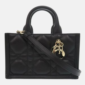 Christian Dior Book Tote Mini Macrocannage Calfskin Black Handbag, Tote Handbags - Luxury Closet catalog