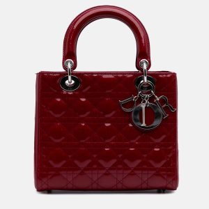 Dior Red Medium Patent Cannage Lady Dior, Satchels - Luxury Closet catalog