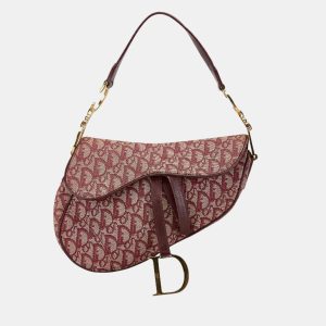 Christian Dior Dior Trotter Saddle Bordeaux Red Canvas Leather Handbag, Shoulder Bags - Luxury Closet catalog