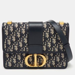 Dior Navy Blue Oblique Canvas and Leather 30 Montaigne Shoulder Bag, Shoulder Bags - Luxury Closet catalog