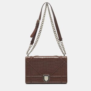 Dior Brown Crocodile Medium Diorama Shoulder Bag, Shoulder Bags - Luxury Closet catalog