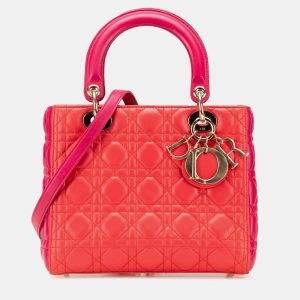 Dior Lady Dior Medium Red Lambskin Cannage Bag, Satchels - Luxury Closet catalog