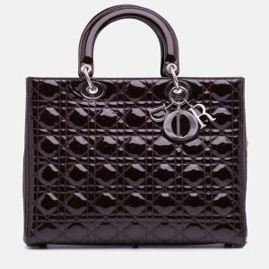 Dior Purple Large Patent Cannage Lady Dior, Satchels - Luxury Closet catalog