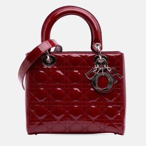 Dior Red Medium Patent Cannage Lady Dior, Satchels - Luxury Closet catalog