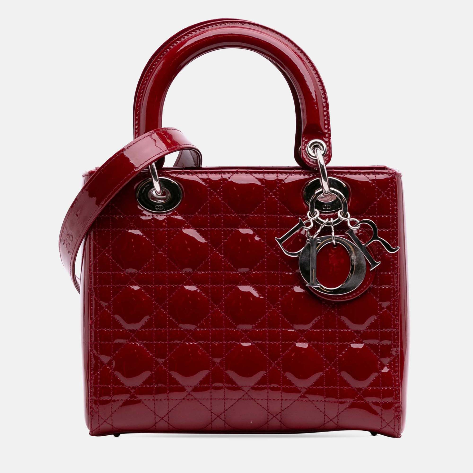 Dior Red Medium Patent Cannage Lady Dior, Satchels - Luxury Closet catalog