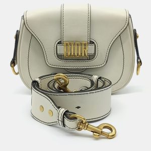Dior White Leather Defense Saddle Bag, Shoulder Bags - Luxury Closet catalog