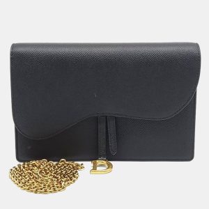 Dior Black Leather Saddle Chain Crossbody Bag, Handbags - Luxury Closet catalog