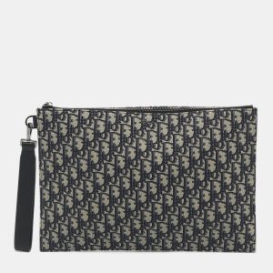 Dior Navy Blue Oblique Canvas and Leather A4 Clutch, Clutches & Special Occasion Bags - Luxury Closet catalog
