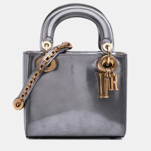 Dior Silver Mini Metallic Glazed Calfskin Lady Dior, Satchels - Luxury Closet catalog