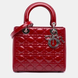Dior Red Medium Patent Cannage Lady Dior, Satchels - Luxury Closet catalog