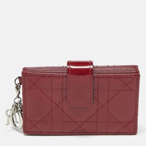 Dior Red Cannage Patent Leather Lady Dior 5 Gusset Card Holder, Wallets & Money Clips - Luxury Closet catalog