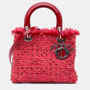 Dior Red Medium Tweed Fringe Rhinestone Lady Dior, Satchels - Luxury Closet catalog
