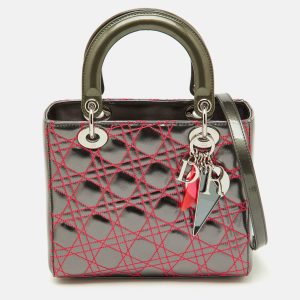 Dior Grey Cannage Patent and Leather Anselm Reyle Lady Dior Tote, Tote Handbags - Luxury Closet catalog