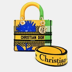 Dior Lady D-Lite Medium Yellow Canvas Tote Bag, Satchels - Luxury Closet catalog