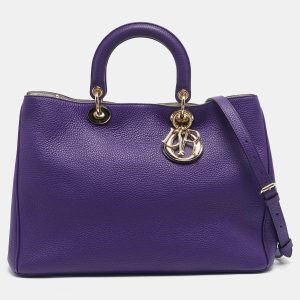 Dior Purple Leather Large Diorissimo Shopper Tote, Tote Handbags - Luxury Closet catalog