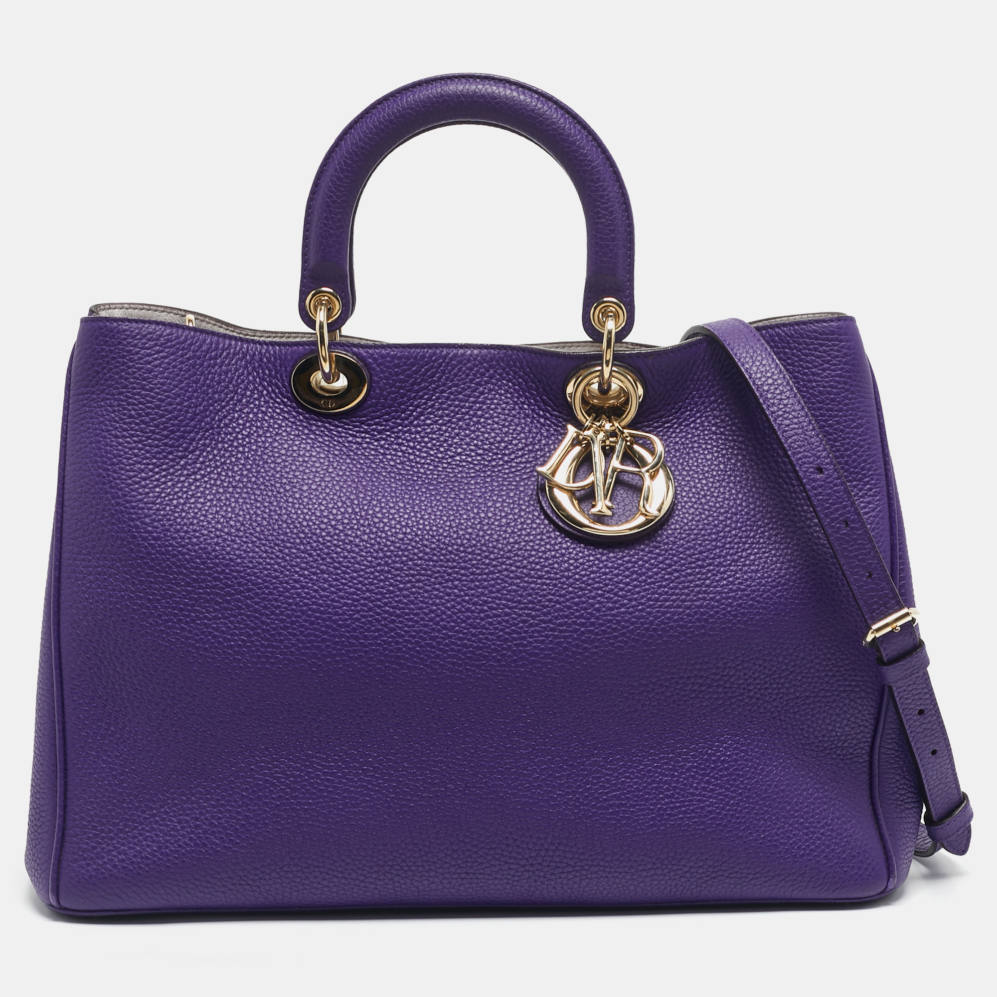 Dior Purple Leather Large Diorissimo Shopper Tote, Tote Handbags - Luxury Closet catalog