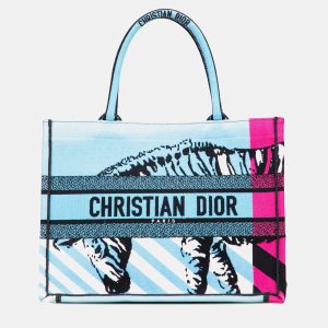 Dior Blue Medium Embroidered Canvas Zebra D Jungle Pop Book Tote, Tote Handbags - Luxury Closet catalog