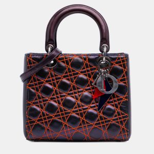 Dior Black Anselm Reyle Medium Metallic Lambskin Cannage Lady Dior, Satchels - Luxury Closet catalog