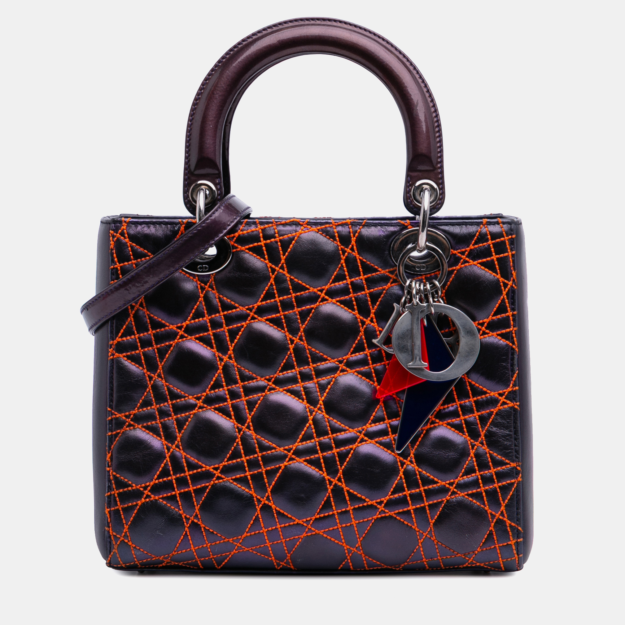Dior Black Anselm Reyle Medium Metallic Lambskin Cannage Lady Dior, Satchels - Luxury Closet catalog