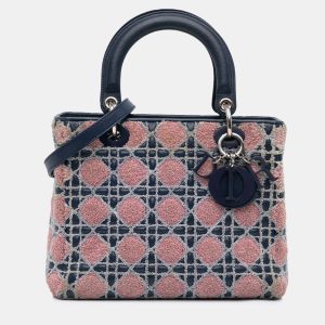 Dior Blue Medium Lambskin And Tweed Cannage Lady Dior, Satchels - Luxury Closet catalog