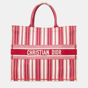 Dior Red Large Striped Book Tote, Tote Handbags - Luxury Closet catalog