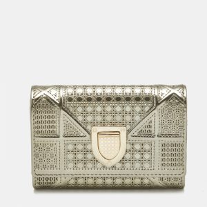 Dior Gold Micro Cannage Patent Leather Diorama Trifold Wallet, Wallets & Money Clips - Luxury Closet catalog