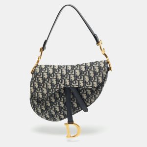 Dior Navy Blue Oblique Canvas and Leather Saddle Bag, Shoulder Bags - Luxury Closet catalog