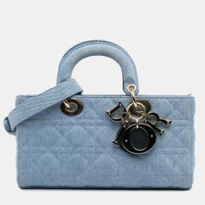 Dior Blue Medium Denim Cannage Lady D Joy, Satchels - Luxury Closet catalog