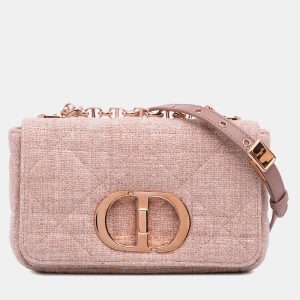 Dior Pink Small Tweed Macrocannage Caro Bag, Shoulder Bags - Luxury Closet catalog