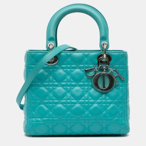 Dior Blue Medium Lambskin Cannage Lady Dior, Satchels - Luxury Closet catalog