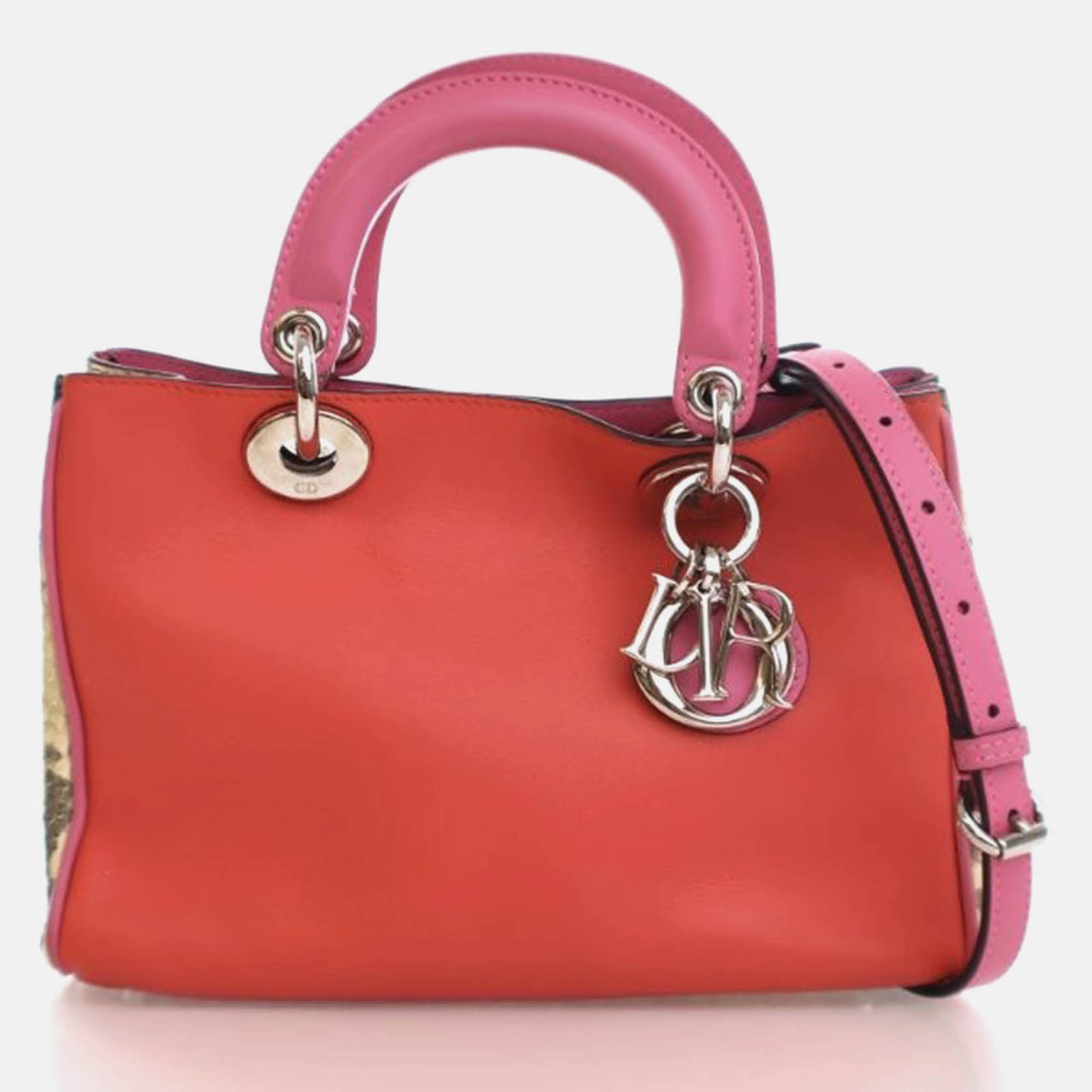 Dior Diorissimo Small Pink Red Calfskin Python Tote Bag, Tote Handbags - Luxury Closet catalog