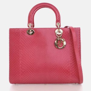 Dior Lady Dior Large Pink Python Shoulder Bag, Satchels - Luxury Closet catalog