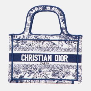 Dior Blue White Mini Canvas Embroidered Dioriviera Toile De Jouy Book Tote, Tote Handbags - Luxury Closet catalog