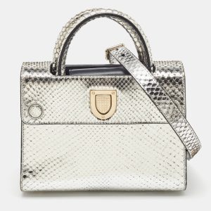 Dior Metallic Silver Python Mini Diorever Tote, Tote Handbags - Luxury Closet catalog