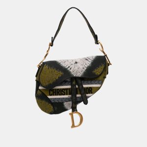 Dior Green Canvas Embroidered Tie Dye Saddle Bag, Shoulder Bags - Luxury Closet catalog