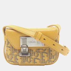 Dior Yellow Nano Oblique Lock Pouch Crossbody, Shoulder Bags - Luxury Closet catalog