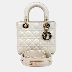Dior Cream Leather Small Cannage Lady Dior Bag, Satchels - Luxury Closet catalog