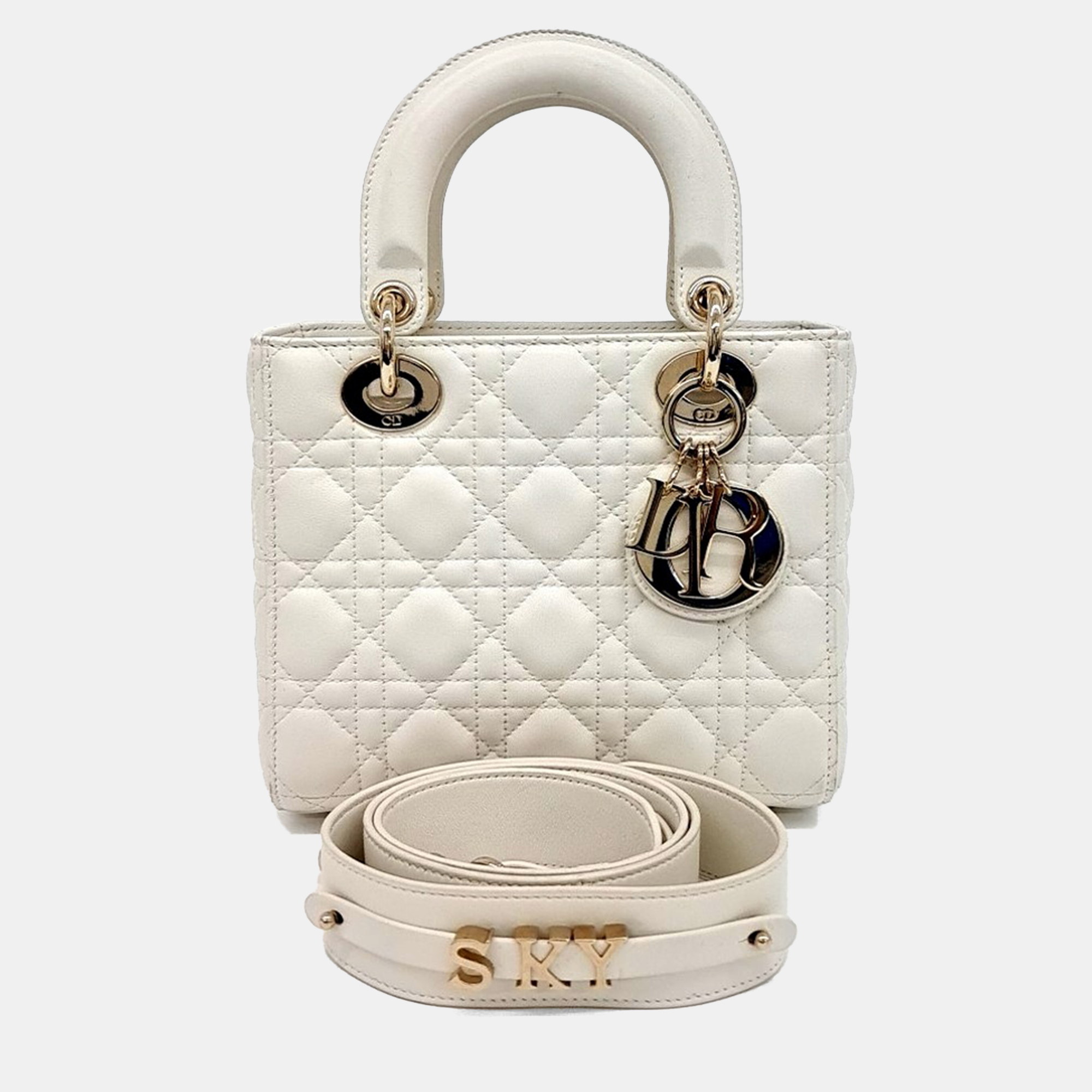 Dior Cream Leather Small Cannage Lady Dior Bag, Satchels - Luxury Closet catalog