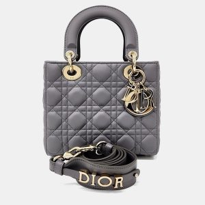Dior Grey Leather Small Cannage Lady Dior Bag, Satchels - Luxury Closet catalog