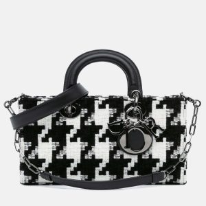 Dior Lady D Joy Medium Macro Houndstooth Canvas Bag, Satchels - Luxury Closet catalog