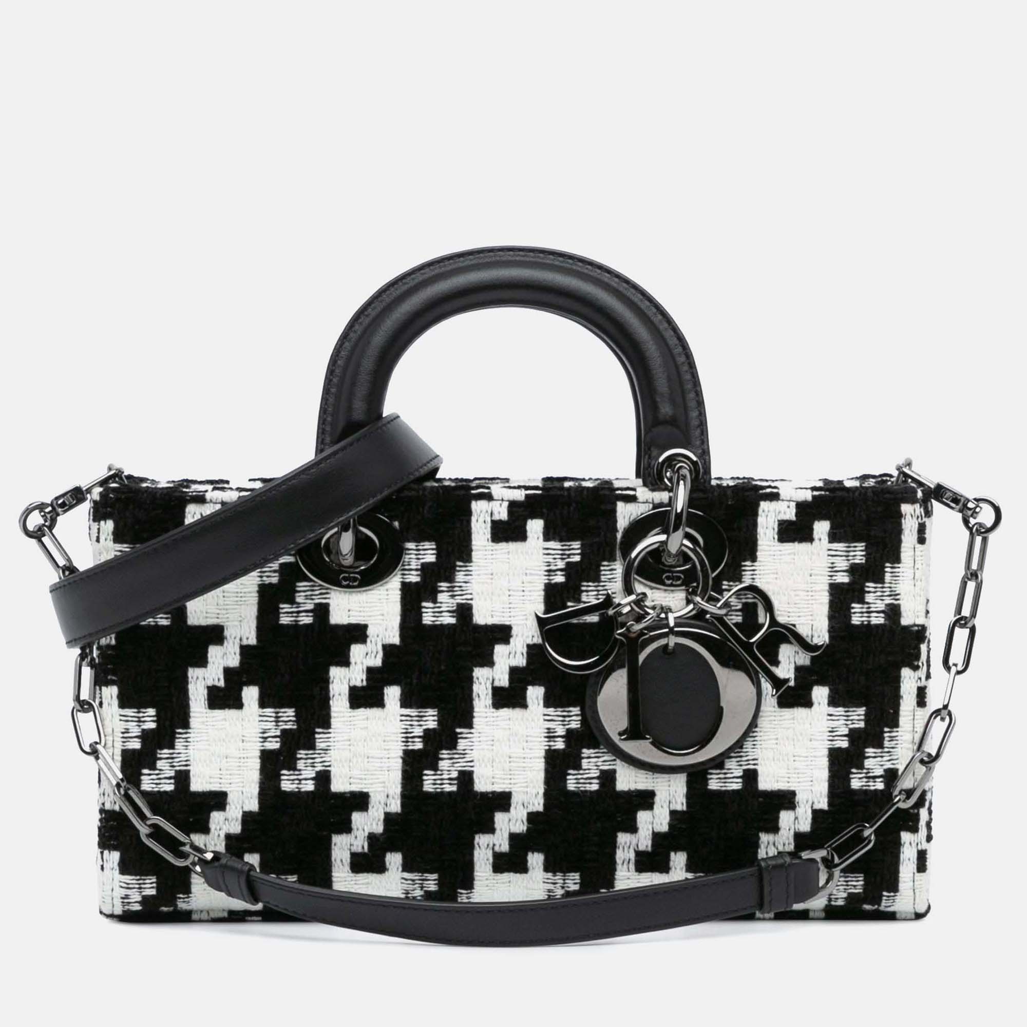 Dior Lady D Joy Medium Macro Houndstooth Canvas Bag, Satchels - Luxury Closet catalog