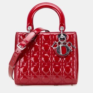 Dior Red Medium Patent Cannage Lady Dior, Satchels - Luxury Closet catalog